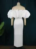 Casual Dresses White Party Dresses Off Shoulder Ruffles Women Evening Wedding Event Outfits for Ladies Autumn Birthday Gowns Large Size 4XL 230302