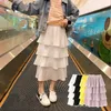 Skirts Baby Girls Layered Skirts Ball Gown 2022 Summer Autumn White Pink Black Yellow Long Skirt Girls for Kids Skirt Children Clothes T230301