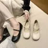 Zapatos de vestir 2022 nuevos zapatos de mujer Mary Jane básicos Color claro moda blanco Mary Jane primavera/verano Casual chica lindo Lolita Flats L230302