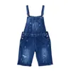 Mäns jeans män rippade jeans jumpsuits hi street nödställda denim bib overaller för mans jeans spännbyxor manliga rompers 230302