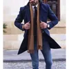 Men's Suits & Blazers Grey Tweed Jacket Men Custom Winter Autumn Slim Fit Overcoat Herringbone Double Breasted Brand Casual Black Blazer For