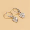 Boucles d'oreilles pendantes Simple tempérament étoile lune petit amour boucle d'oreille ensemble Ins mode personnalité alliage strass Sexy femmes 2023