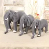 Plush Dolls Gray Elephant Plush Toy Cartoon Simulation Standing Elephant Stuffed Animals Big Dolls for Baby Pography Props Bed Decoration 230302