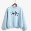 Kadın Hoodies Sweatshirts Wifey Mektupları Baskı Kadınlar Sweatshirt Koreli Oneck Kükürme Kalın Sonbahar Kış Kadınları DW380 230301