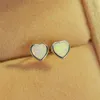 Stud -oorbellen boho vrouw 4/7mm klein hart echte zilveren kleur vintage blauw opaal voor damesstud