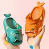 Slipper 2021 Summer New Children Slippers Summer Boys and Girls Cute Cartoon Shark Beach Hole Shoes Non-slip Soft Bottom Baby Sandals T230302