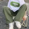 الجينز للرجال Houzhou Green Jeans Baggy Baggy عتيقة سراويل الدنيم الذكور سراويل واسعة الساقين الرجال الشارع الرجعية كبيرة الحجم الهيب هوب 230302