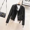 Women's Jackets Korean Version of Slim PU Leather Jacket 2023 Spring Autumn Winter Motorcycle Short Coat 230302