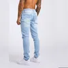 Herr jeans man byxor retro stretch jeans casual smal fit byxor man tvättar blixtlås plus storlek blyerts byxor denim magra jeans för män 230302