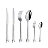 Forks 6pcset Creative Wrench Shape Tea Fork 304 Stainless Steel Dinner Spoon Coffee Cutlery Set Tableware Family Camping Kitchen 230302