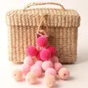 Keychains Handmade Bag Lanyard Color Plush Pendant National Style Fuzzy Ball Europe And America Hanging Accessories