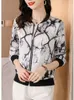 Femmes Blouses Taille M-5XL Femmes Chemisier En Mousseline De Soie Mince Veste Impression Printemps Été Anti-coups De Soleil Cardigan Tops Femme À Manches Longues Vêtements