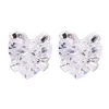 925 Sterling Silver Mini Stud Earring Wedding Engagement CZ Zircon Heart Shape Earrings 3/4/5mm