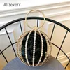 Evening bag Rhinestone Spherical Cage Clutch Bag Women Hollow Out Bling Alloy Di