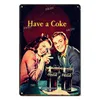 Nordic Retro Metal Metal Tin Znak dekoracyjny talerz cola napój vintage cynat bark klub kawiarnia sztuka plakat plakat domowy kuchnia ściana spersonalizowana dekoracje rozmiar 30x20cm W02