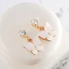 Stud Earrings Korean Creative Sweet Colorful Zircon Acrylic Butterfly For Women Statement Ear Jewelry Gifts