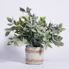 Decorative Flowers Qilixiang Plant Pot Simulation Plastic Bonsai Cement Flower Tree Ball Green Artificial Home Decoration