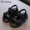 Sandalen Mode Baby Jungen Mädchen Sommer Schuhe Solide PU Mesh Strand Sandalen Für Kinder Kleinkind Casual Weichen Boden Anti Slip kinder Sandalen R230220