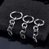 Hoop Earrings Luxury Jewelry Chain Earring Cross Long Hanging Dangle Bar Women's Stainless Steel Stylish Men's Drop