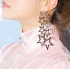 Orecchini penzolanti Exagerate Twinkle Stars Winkle Cinque stelle a punta Long drop moderni moderni accessori per la moda eleganti