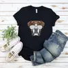 Women's T-skjortor Boxer Dog Shirt T-shirt bär solglasögon husdjursresor räddning kärlek