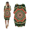 Vestidos casuais camisa de vestido midi mulher Paisley 3D Fashion Pocket Pocket Harajuku Manga longa de roupas femininas de rua de grande tamanho