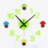 Orologi da parete Orologio creativo fai-da-te Design moderno Decorativo Cameretta per bambini Divertenti adesivi 3D Green Cute Cartoon Watch Home Decor