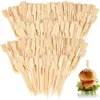 Garfos 400 PCs espetos de bambu espetos de madeira de coquetel de madeira Pushs Picks Apertizador de alimentos Wood 230302