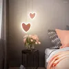 Lampade a sospensione LED Camera da letto per bambini Luce Cartoon Farfalla Fiore Cuore Rosa Lampada a sospensione da salotto Ristorante Bancone bar Goccia