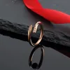 2022 Brand Classic Love Wedding Ring Luxury Diamond studded Nail Couple Ring for Men and Women 316L Titanium Plated 18K Gold Designer Rings Jewelry