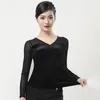 Stage Wear Velvet Latin Dance Tops For Women Ballroom Practice Salsa Clothes Samba Dancer Outfit Costume DL7209