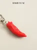 Key Rings Handbag pendant Simulation chili food pendant funny quirky green pepper creative realistic bag pendant accessories