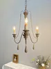 Люстры деревянная винтажная люстра американская живая спальня кухня e14 ретро -подвесная лампа лофт лофт.
