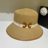 Brown Letter Combination Design Cap Lady Small Elegant Basin Caps Women Street Generous Straw Hats with Ribbon