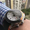 Bekijk ABB luxe herenhorloges chronograaf quartz horloges zakelijk modern horloge leer roestvrijstalen gesp ronde krassen es