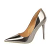 New Brand Women's Pumps Red Shiny Bottom Pointed Toe High Heel Shoes Black 8cm 10cm Shallow Sexy Wedding Shoes