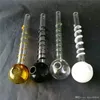 2023 slim tube bongglass wholesale pipes Glass Oil Burners Pipes Balancer Water Pipe smoking pipes hand blow round head color coil