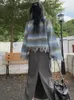 Femmes Knits Tees KOSAHIKI Gothique Pull Cardigan Femmes Harajuku Vintage Tie Dye Zip Tassel Crop Veste Printemps Automne Lâche Tricots Top Coat 230302