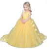 Kız Elbise Dantel Tül Çiçek Çocuk Çocuk Tören Elbise Prenses Balo Elbise Düğün Akşam Partisi Kleider