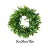 Decorative Flowers 30cm 12inch Artificial Wreath Plant Decor Home Front Door Window Green Boxwood Farmhouse