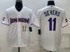 2023 Dominica Devers 11 Baseball Jersey White Color Button Up Men Size S-XXXL Stitched Jerseys