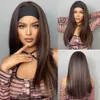 Synthetic Wigs Easihair Mixed Brown Short Straight Synthetic Headband Wigs for Black Women Natural Bob Hair Daily Cosplay Heat Resistant 230227