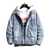 Męskie kurtki dżinsy kurtka męska otwór retro motorcile podstawowy płaszcz uliczny streetwear hip hop bomber kowbojski Jeanmen's