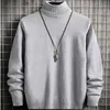 Men's Sweaters Spring Autumn Acrylic Men's Sweater Turtleneck Long Sleeve Pullover Knitted Solid Slim Thin Korean Style Fashion Casual Sweater 230302