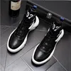 Spring Autumn Trend High Top Men Platform Boots Fashion Sneakers Shoes Leather Casual Shoes Ankle Boots D2A30