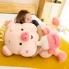 Poupées en peluche Mignon Assis Ange Cochon Poupée Tissu Super Doux Cochon Rose Oreiller En Peluche Jouet Confort Poupée Filles Cadeau D'anniversaire Bonne Qualité 55CM 230302