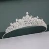 Gold Silver Color Tiaras och Crowns for Wedding Bride Party Crystal Pearls Diadems Rhinestone Head Ornament Fashion Accessories