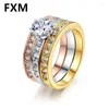 Trouwringen ingesteld voor vrouwen mode sieraden paar ring zirkon bruids engagement cadeau dropwedding Brit22