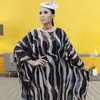 Ethnische Kleidung Afrikanische Maxikleider für Frauen Party Bunter Druck Wellenschnitt Punktstreifen Elegante lose Bazin Lange Robe Abend Nigeria Sexy