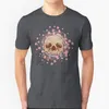 Camisetas de Cherry Blossom Skull Skull Sleeved Short S-Sleeved Harajuku Hip-Hop Tops